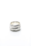 Wide Sand Cast Silver Ring 