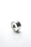 Wide Sand Cast Silver Ring 