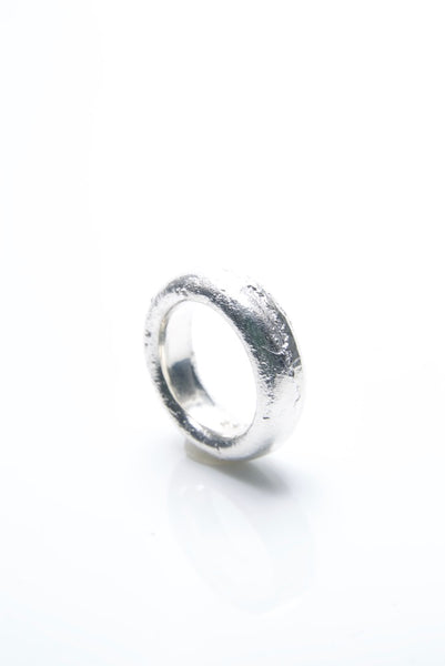 Spherical Sand Cast Silver Ring
