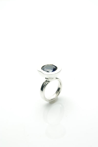 Silver Ring with Blue Sapphire
