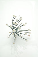 Dandelion Silver & Pearls Pin