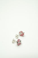 Raw Ruby Silver Earrings 