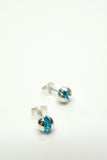 Blue Ball Silver Earrings