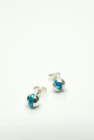Blue Ball Silver Earrings