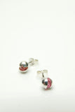 Pink Ball Silver Earrings