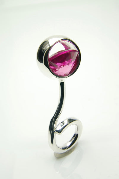 Monocle Ruby & Silver Ring 