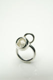 White Shackle Silver Ring 