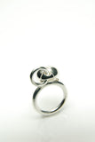 White Shackle Silver Ring 