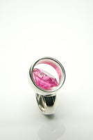 Laus Pink CZ Silver Ring 