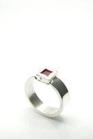 Men's Silver & Ruby Ring 