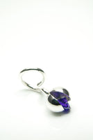 Purple Silver Ball Ring
