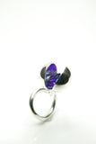 Purple Silver Ball Ring
