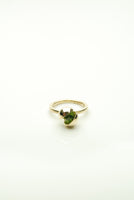 Gold Globe Ring with Green Peridot 