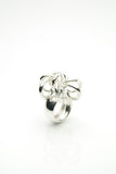 Hlekkir Silver Ring with White Zirconia