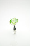 Handmade silver ring set with a green zircon by Orr